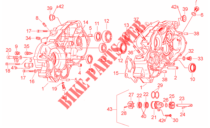 Carter motore per Aprilia RS 125 (engine 123cc) 1996