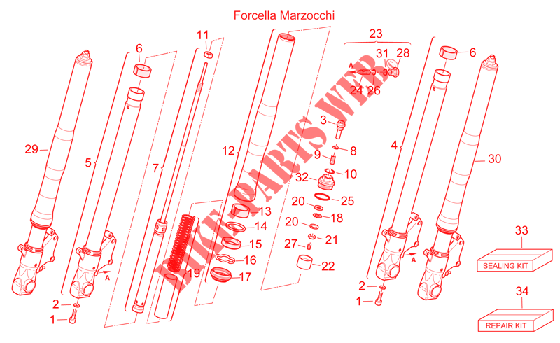 Forcella ant. III per Aprilia SL Falco 2000