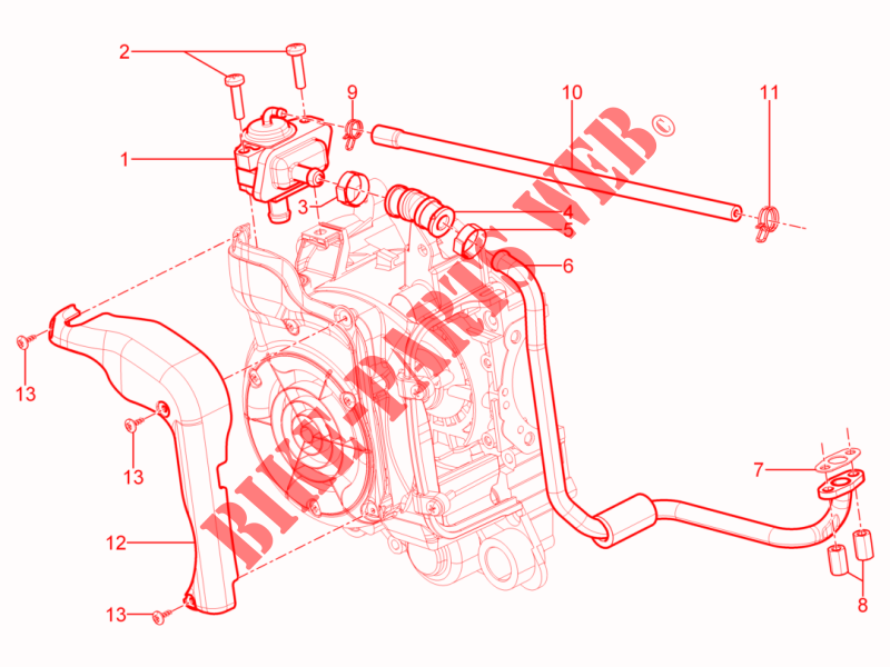 Scatola aria secondaria per Aprilia SR Motard 4T E3 2014